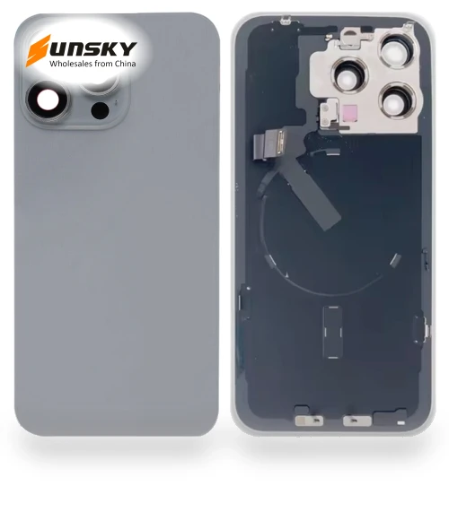 Glass Battery Back Cover with Flash Bracket + Wireless Charging Module — Back Covers