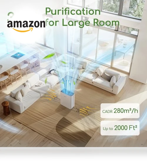 Large Room Air Purifier with PM2.5 Display — HEPA Air Purifiers, Afloia