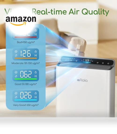 Large Room Air Purifier with PM2.5 Display — HEPA Air Purifiers, Afloia