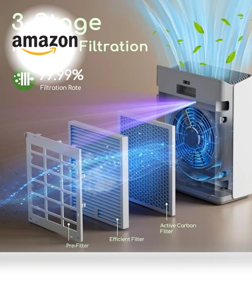 Large Room Air Purifier with PM2.5 Display — HEPA Air Purifiers, Afloia