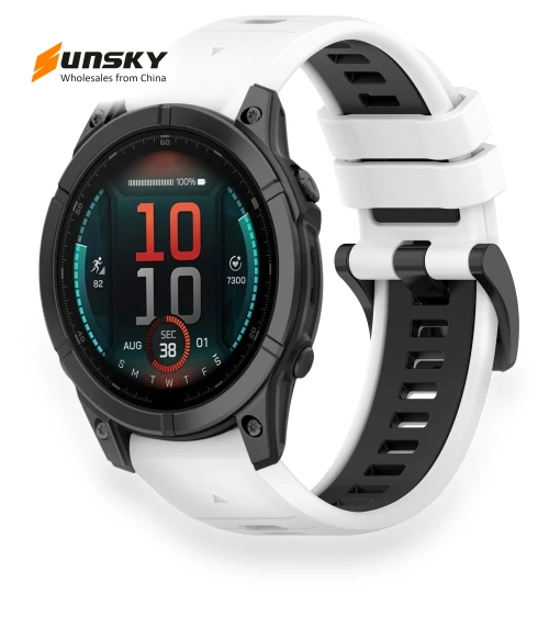 Sports Two-Color Silicone Watch Band — Smartwatch Straps, Garmin
