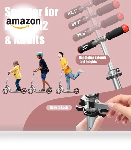 Adjustable Height Foldable Scooter — Push Scooters, LEEYV