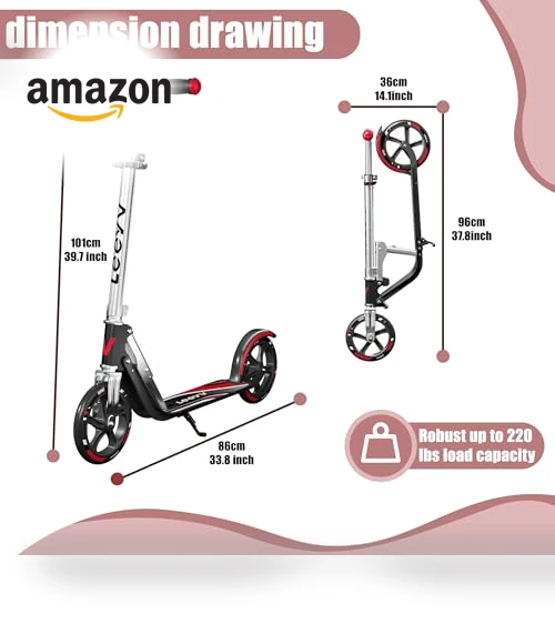 Adjustable Height Foldable Scooter — Push Scooters, LEEYV