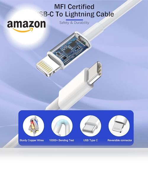 Fast Charger iPhone 3Pack with 6FT USB C to Lightning Cable — Lightning, Shenzhen huangxingfu Technology Co.,Ltd.