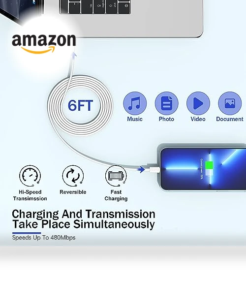 Fast Charger iPhone 3Pack with 6FT USB C to Lightning Cable — Lightning, Shenzhen huangxingfu Technology Co.,Ltd.