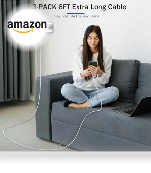 Fast Charger iPhone 3Pack with 6FT USB C to Lightning Cable — Lightning, Shenzhen huangxingfu Technology Co.,Ltd.