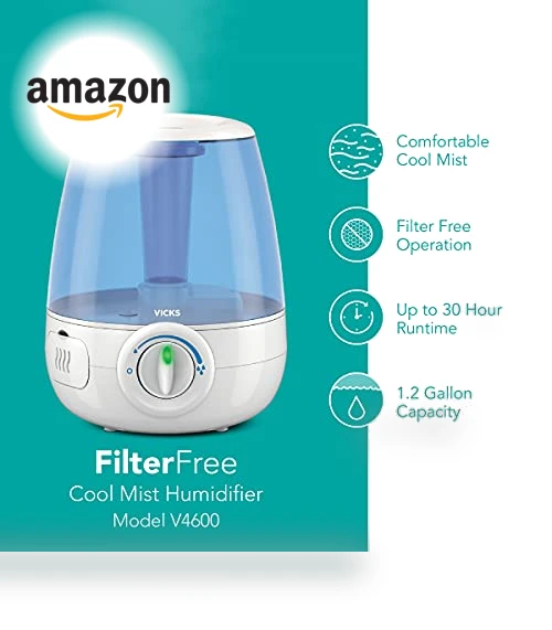 Filter-Free Ultrasonic Humidifier — Air Moisturizers, Vicks