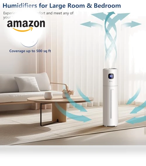 Large Ultrasonic Cool Mist Humidifier — Air Moisturizers, Akeshan