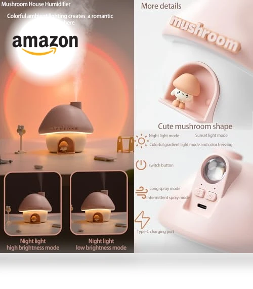 Ultrasonic Humidifier with Sunset Light — Air Moisturizers, fuliying