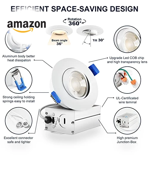 3 Inch Gimbal LED Recessed Light — Kits, Sublimation