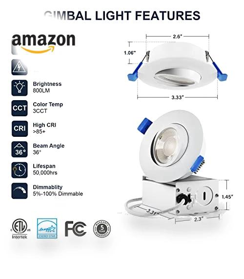 3 Inch Gimbal LED Recessed Light — Kits, Sublimation