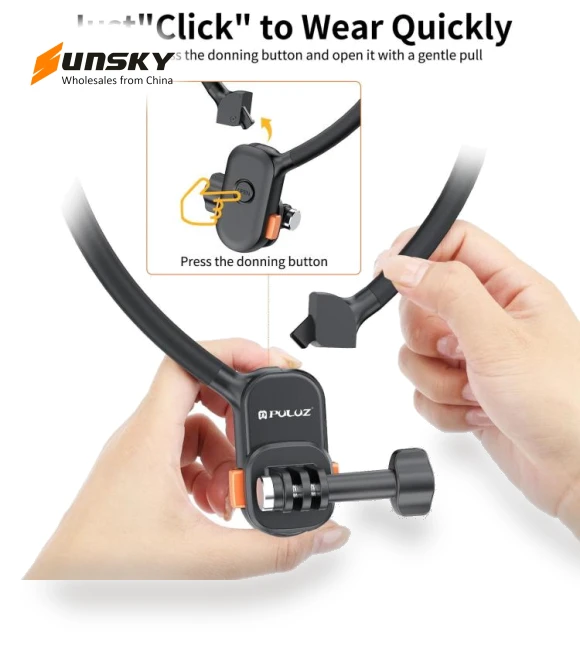 Lazy Neck Bracket Magnetic Quick Release POV View Mount — Chest Camera Mounts, PULUZ