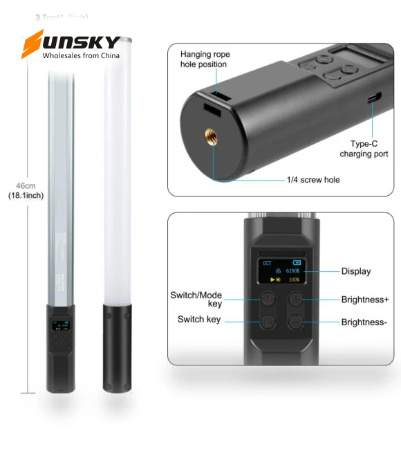 Photo Handheld Stick Light Full Color RGB Fill Light — Photography Lighting, PULUZ