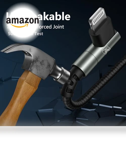 90 Degree iPhone Charger Cable — Lightning, KIYODA