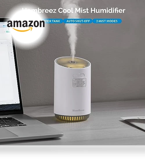 Mini Humidifier with LED Light — Air Moisturizers, HomBreez