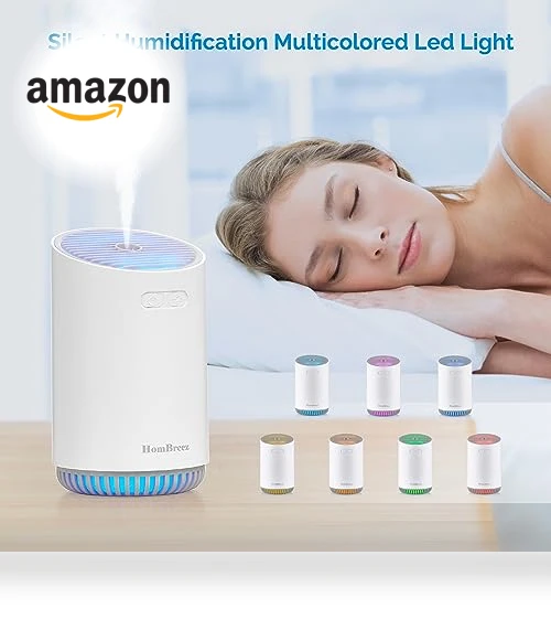 Mini Humidifier with LED Light — Air Moisturizers, HomBreez