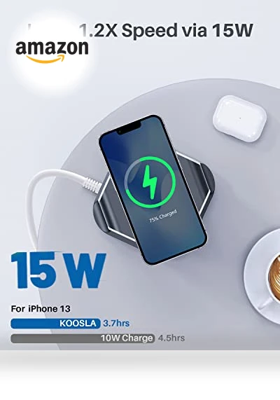 Power Strip Tower with Wireless Charger — Power Solutions & Surge Protection, KOOSLA