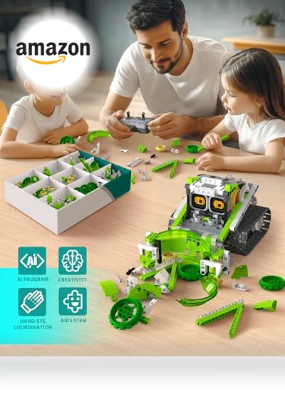STEM AI Robot Toys Building Set — Interactive Figures & Robots, Opmind