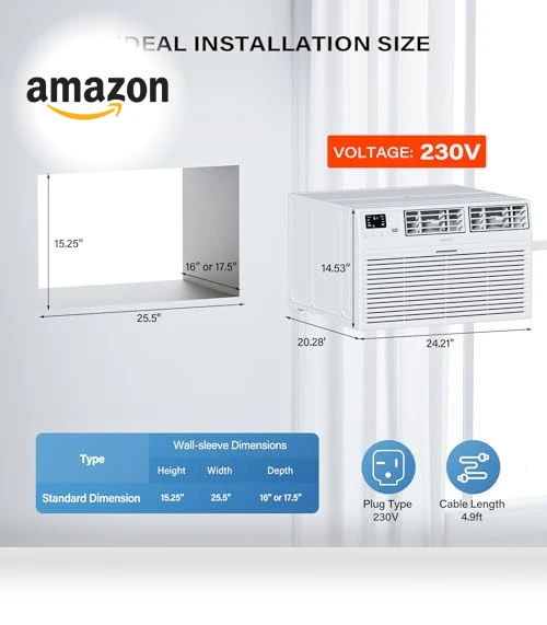 Through the Wall Air Conditioner with Heat — Wall, ROVSUN