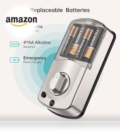 WiFi Keyless Entry Door Lock with Handle — Smart Home Security, hornbill