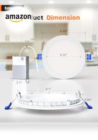 6 Inch LED Recessed Ceiling Light — Kits, Ensenior