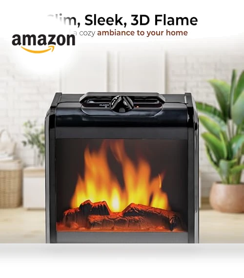 Electric Mini Fireplace Space Heater — Portable Heating Solutions, Comfort Zone