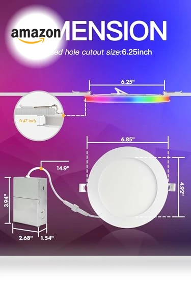 Smart LED Recessed Lighting with RGB Back Light — LED, POWERASIA