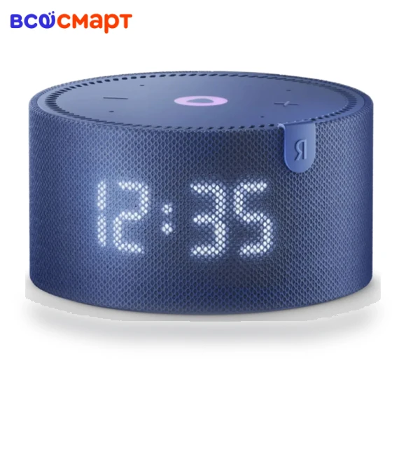 Smart Speaker Mini Plus with Clock, Blue — Whole-Home Audio Systems, Yandex