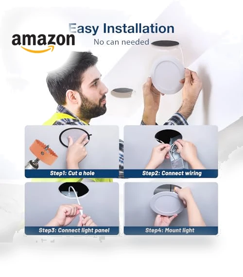 Ultra-Thin LED Recessed Ceiling Light — Kits, Amico