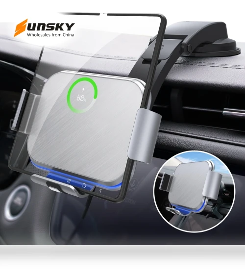 Dual Coil Car Phone Holder Wireless Charger — Vehicle Power Solutions