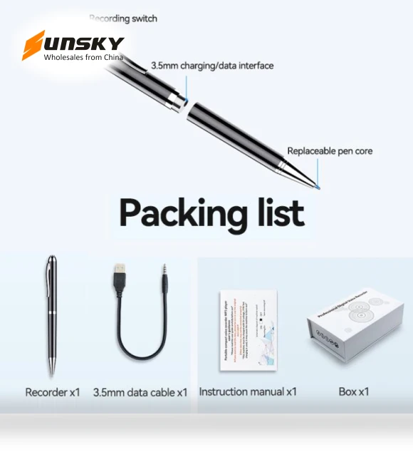 Smart AI Voice Recording Pen — Portable Audio Recorders, JNN