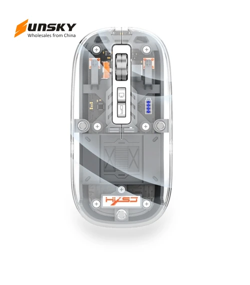 Transparent Magnet Three-mode Wireless Gaming Mouse — Gaming Mice, HXSJ