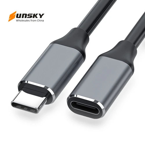 USB-C Male to USB-C Female Adapter Cable — USB