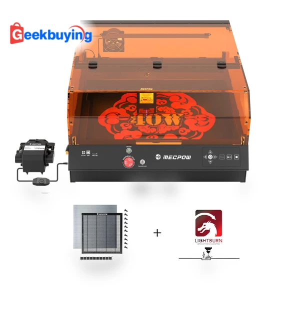 X4 Pro 40W FDA Class 1 Laser with Laser Bed and LightBurn License — Alignment & Leveling Lasers, Mecpow