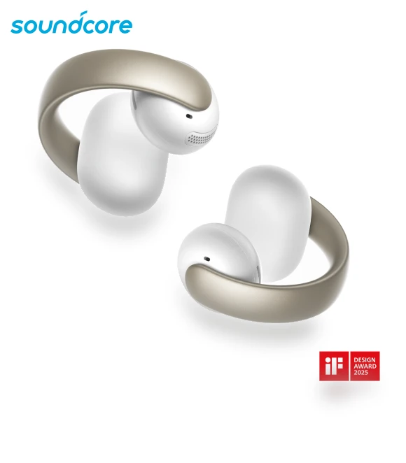 Open-Ear Clip-On Earbuds with Adaptive Comfort — In-Ear Headphones, Soundcore