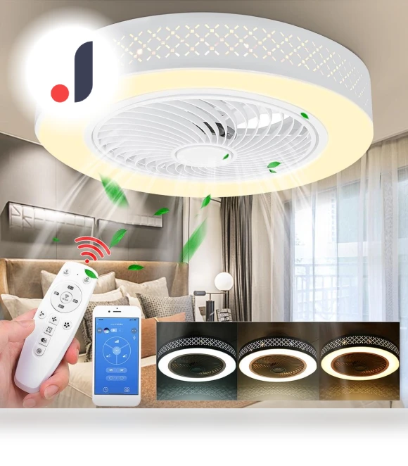 Modern Smart LED Ceiling Fan with Light — Ceiling Fans, iHome Global
