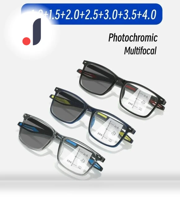 Progressive Multifocal Photochromic Reading Glasses — Reading Glasses, Wipon