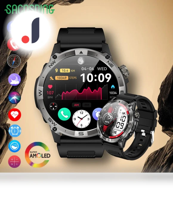 Smart Watch with Amoled Display — Smartwatches, SACOSDING