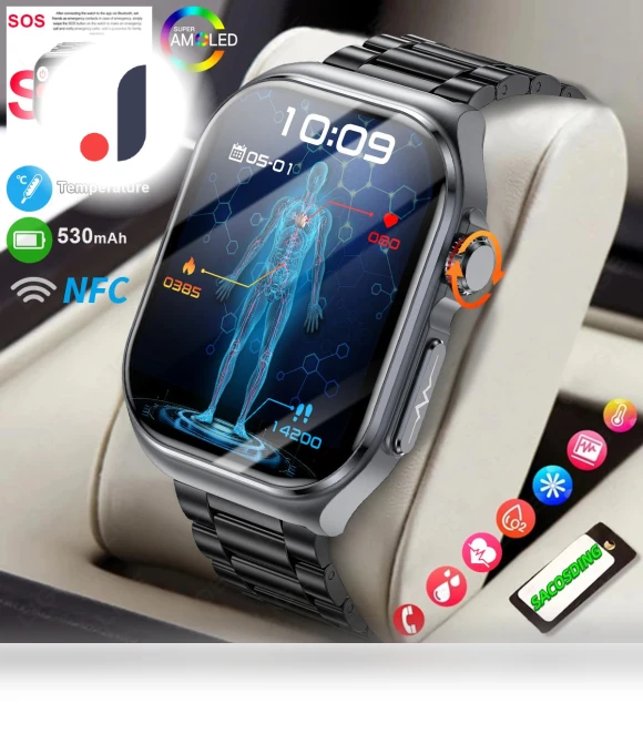 Smart Watch with NFC ECG HRV Health Monitoring — Smartwatches, SACOSDING