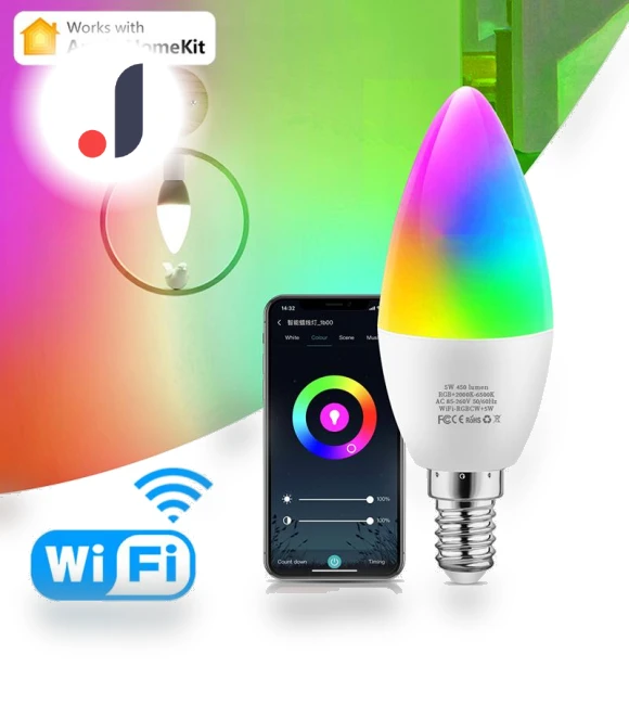 Smart WiFi RGB LED Candle Bulb — LED, AIMENGTE Lights