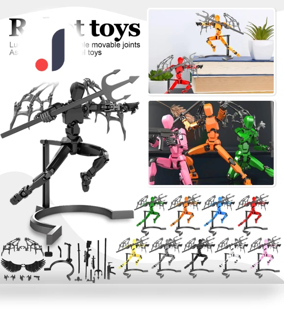 3D Printed Titan Robot Mobile Doll Set — Collectible Statues, Glasses