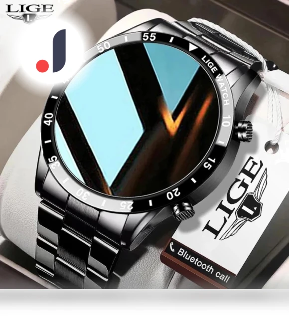Full Circle Touch Screen Smartwatch with Steel Strap — Wearable Accessories, LIGE