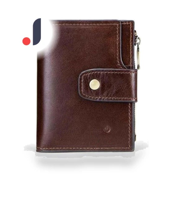 Leather Wallet with RFID and Bluetooth Protection — Travel Wallets, Heng Huang