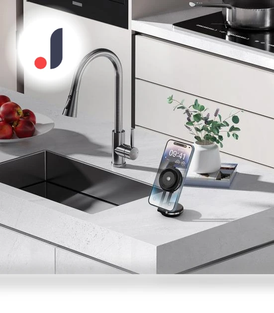 Magnetic Phone Holder with Dual Suction Cups — Dashboard Installation Kits, Enjoy Smart Home