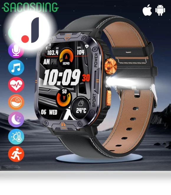 Men's Smart Watch with LED Flashlight — Smartwatches, SACOSDING