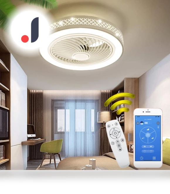 Modern Smart LED Ceiling Fan with Light — Ceiling Fans, The Romantics