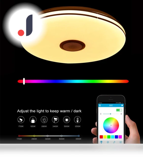 RGB Ceiling Light with Adjustable Brightness — Overhead Lighting, Crown Global