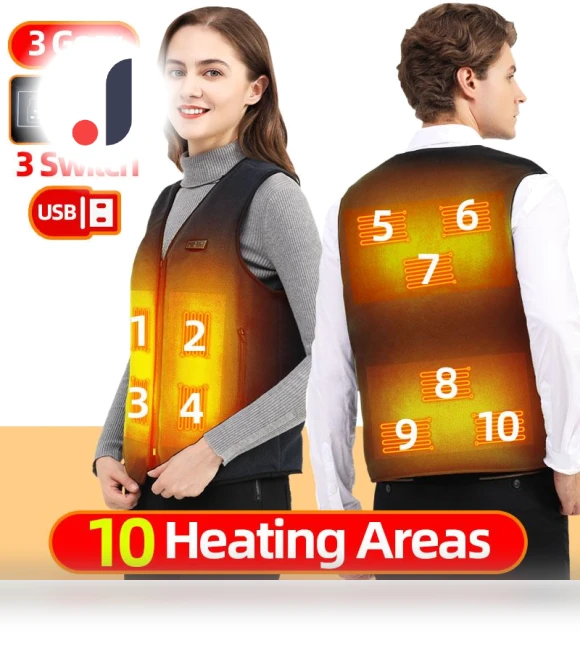 Smart Electric Heated Vest — Men's Vests, Pu Er