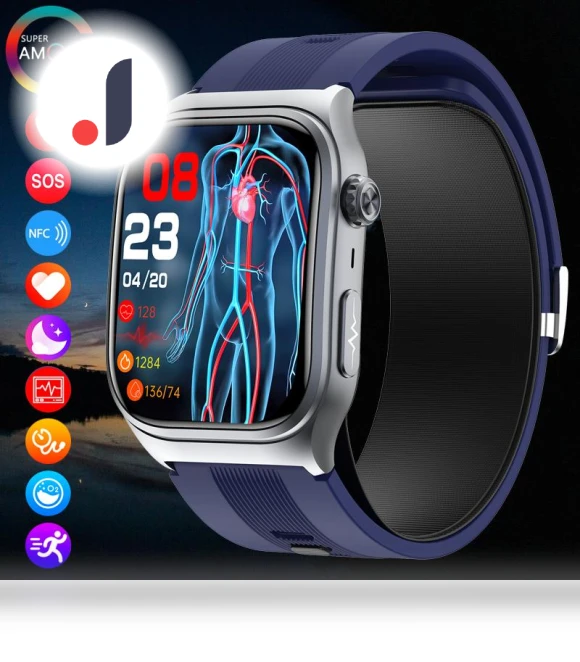 Smart Watch with ECG, Air Pump Cushion, True Blood Pressure, Oxygen, Temperature, Heart Rate Monitor — Smartwatches, SACOSDING