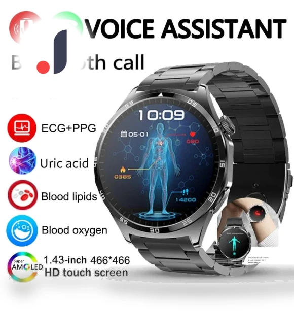 Smart Watch with ECG+PPG Blood Body Components Monitor — Smartwatches, Lucky Start